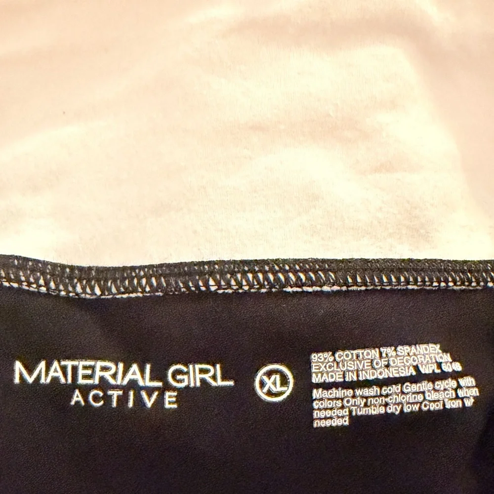 Msterial Girl Black White Colorblock Lace Up Yoga Leggings Size XL